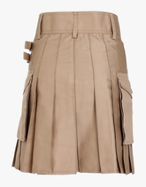 BEIGE WOMEN'S UTILITY KILT - Scottish Kilt Jacket™ USA-UK